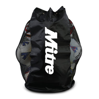 Front view of the Mitre Mesh Ball Sack 12 Black