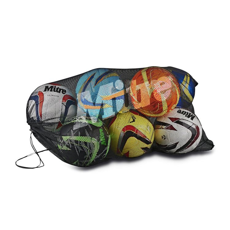 Front view of the Mitre Mesh Ball Sack 10 Black