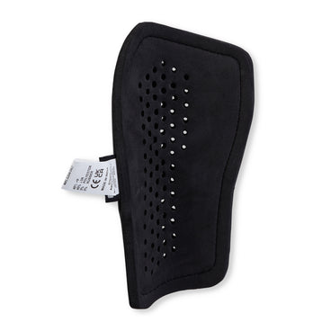 Front ¾ right view of the Mitre Aircell Pro Shinguards Black and Gold