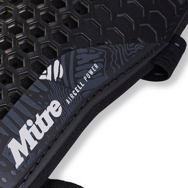 Back view of the Mitre Aircell Power Shinguards Black and White