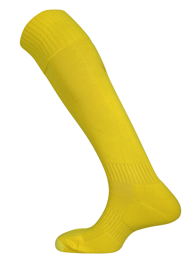Front view of the Mitre Mercury Plain Sock Yellow